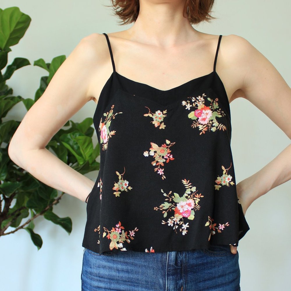 black floral crop top